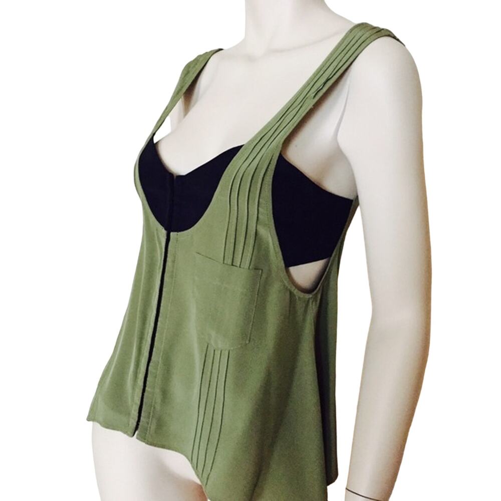 New Mara Hoffman silk olive / black top size s